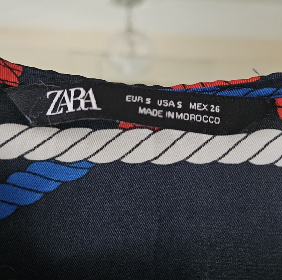 Zara Nautical Chain Print Blouse - Size S - Picture 5 of 9